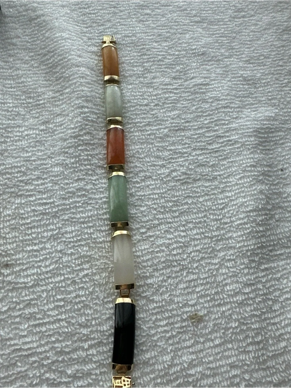 Multicolor Stone Link Bracelet - Gold Accents 14k